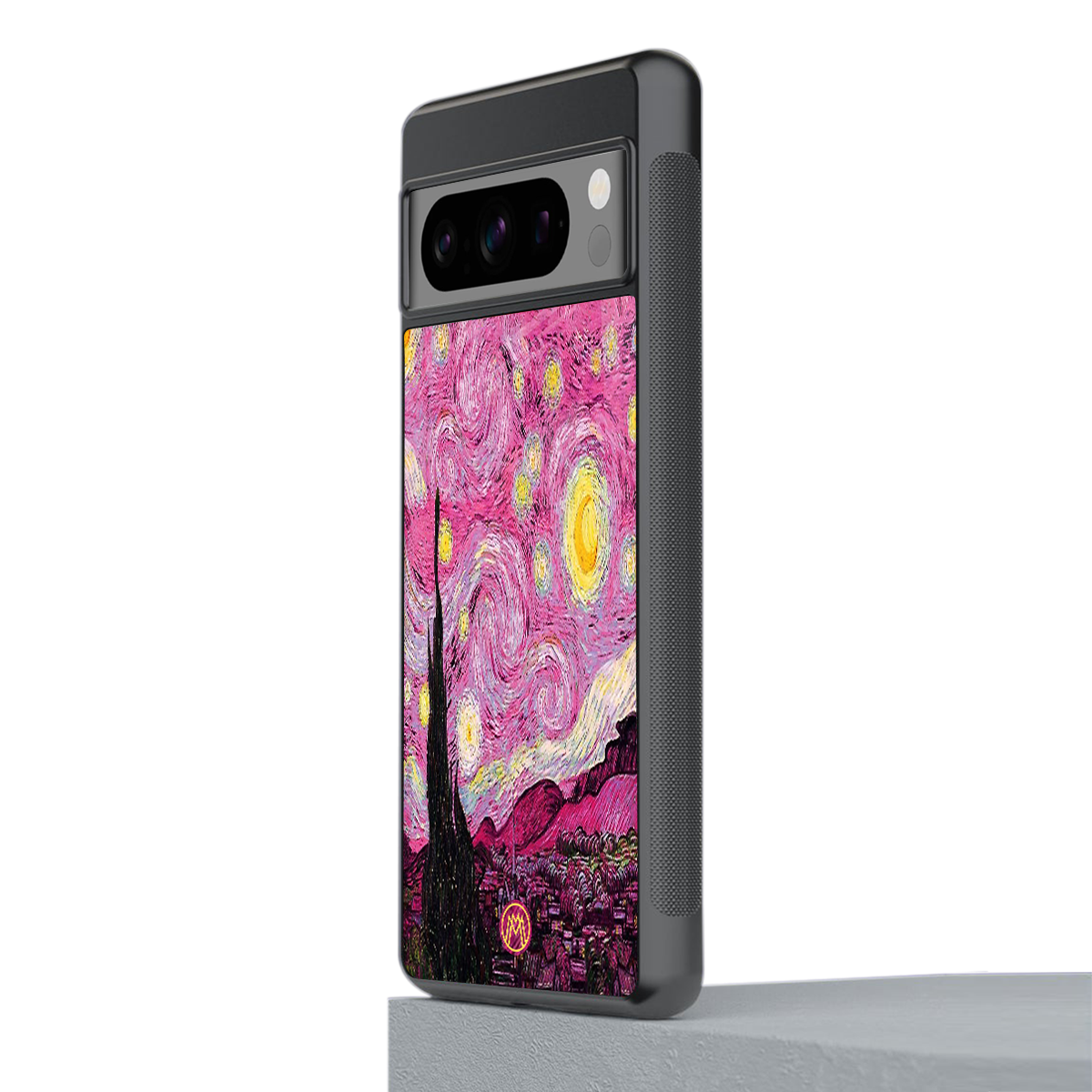 starry night pink back phone cover | glass case for google pixel 8 pro