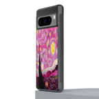 starry night pink back phone cover | glass case for google pixel 8 pro