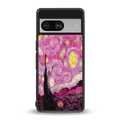 starry night pink back phone cover | glass case for Google Pixel 8