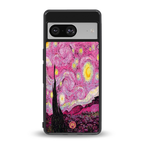 starry night pink back phone cover | glass case for Google Pixel 8