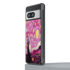 starry night pink back phone cover | glass case for Google Pixel 8