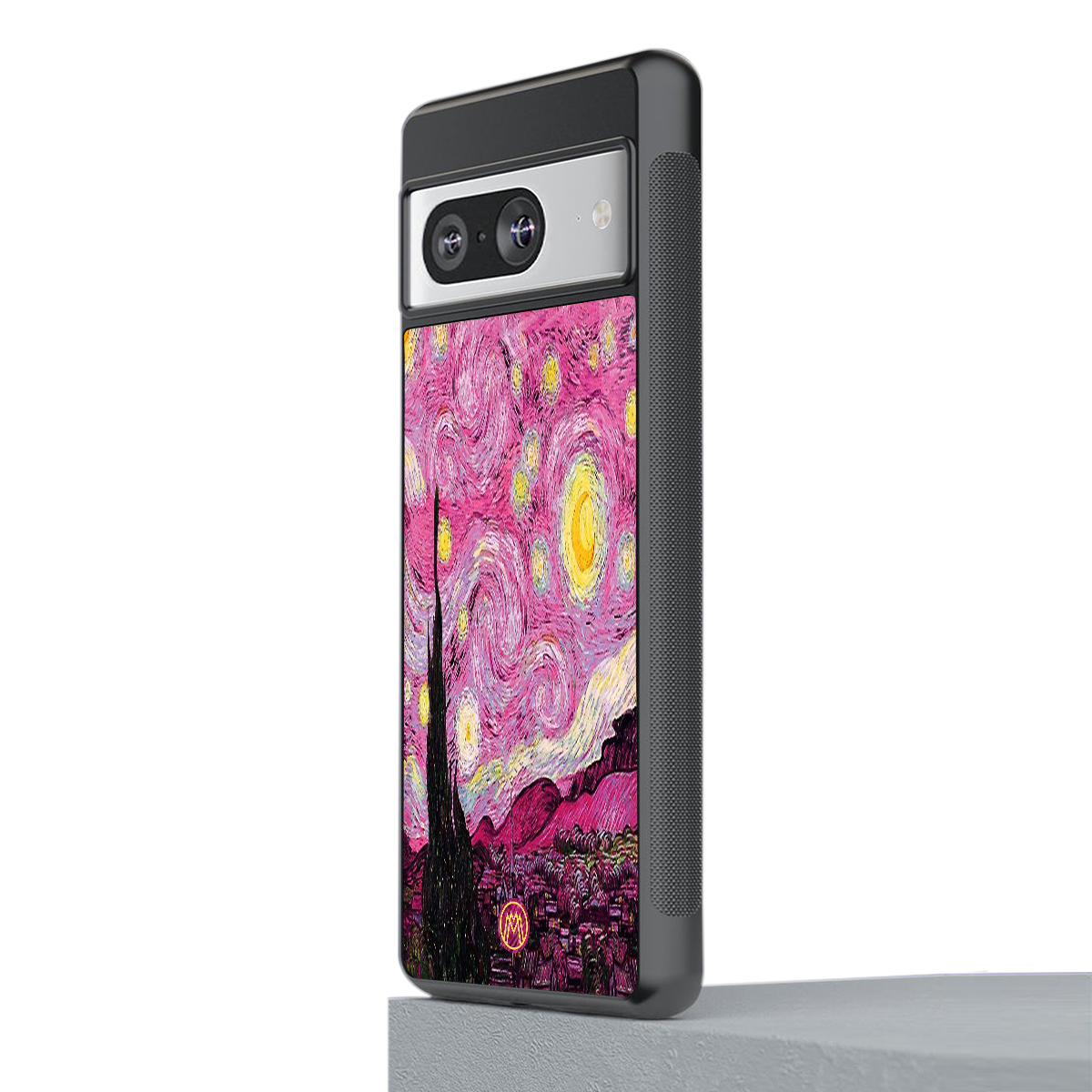 starry night pink back phone cover | glass case for Google Pixel 8