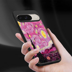 starry night pink back phone cover | glass case for google pixel 9