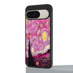starry night pink back phone cover | glass case for google pixel 9