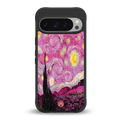 starry night pink back phone cover | glass case for google pixel 9 pro