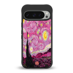 starry night pink back phone cover | glass case for google pixel 9 pro