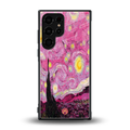 starry night pink back phone cover | glass case for samsung galaxy s23 ultra