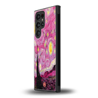 starry night pink back phone cover | glass case for samsung galaxy s23 ultra