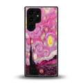 starry night pink back phone cover | glass case for samsung galaxy s25 ultra