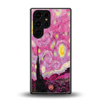 starry night pink back phone cover | glass case for samsung galaxy s25 ultra