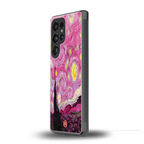 starry night pink back phone cover | glass case for samsung galaxy s25 ultra