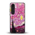 starry night pink back phone cover | glass case for samsung galaxy s25 plus
