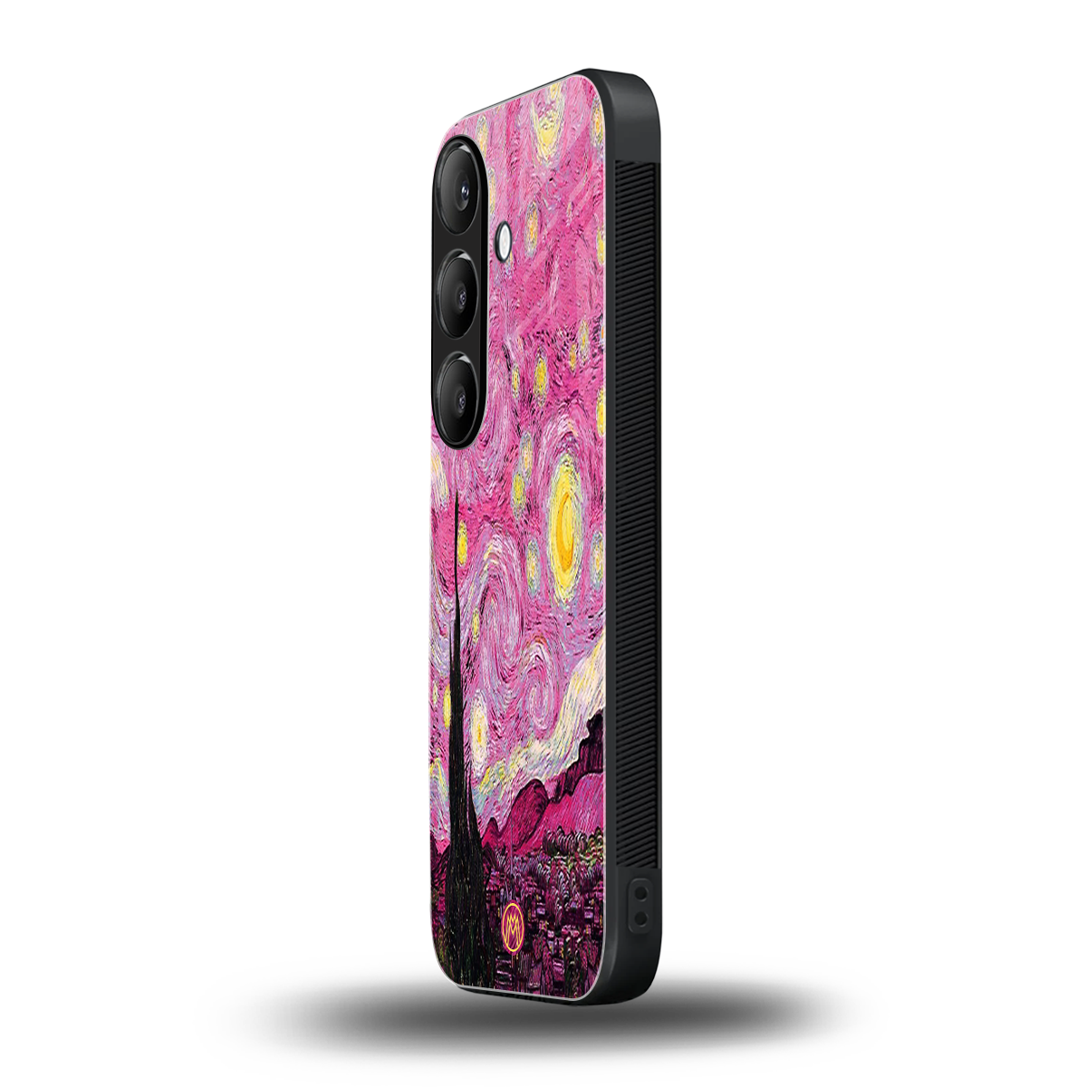 starry night pink back phone cover | glass case for samsung galaxy s24 plus