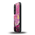 starry night pink back phone cover | glass case for samsung galaxy s25 plus