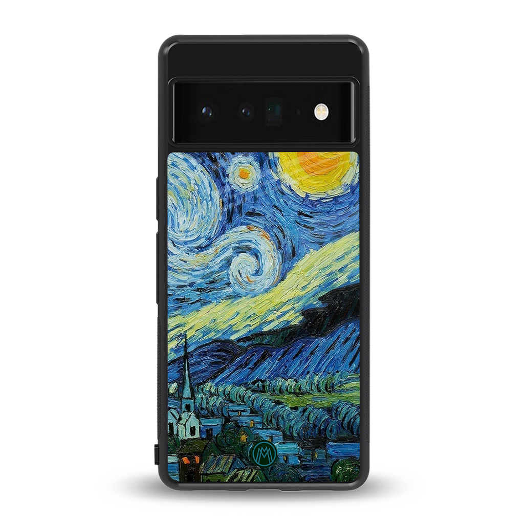 starry night back phone cover | glass case for google pixel 6 pro