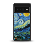 starry night back phone cover | glass case for google pixel 6 pro