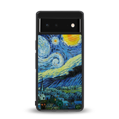 starry night back phone cover | glass case for Google Pixel 6A