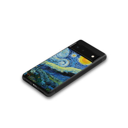 starry night back phone cover | glass case for Google Pixel 6A