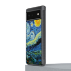 starry night back phone cover | glass case for google pixel 6