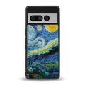 starry night back phone cover | glass case for google pixel 7 pro
