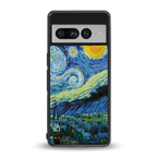 starry night back phone cover | glass case for google pixel 7 pro