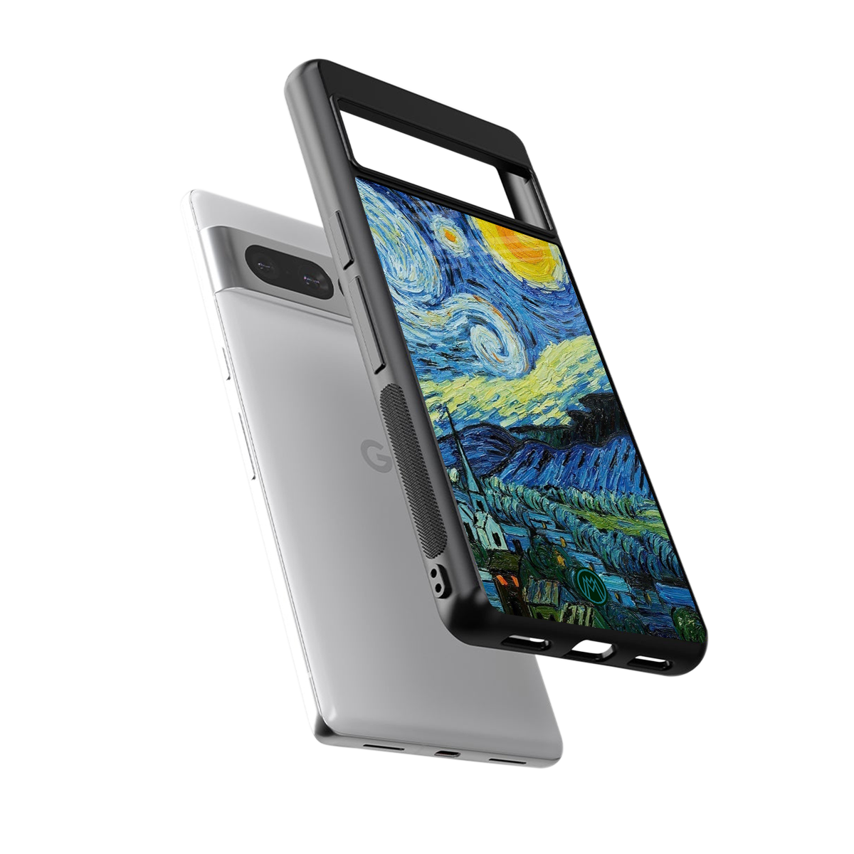 starry night back phone cover | glass case for google pixel 7 pro