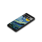 starry night back phone cover | glass case for google pixel 7 pro