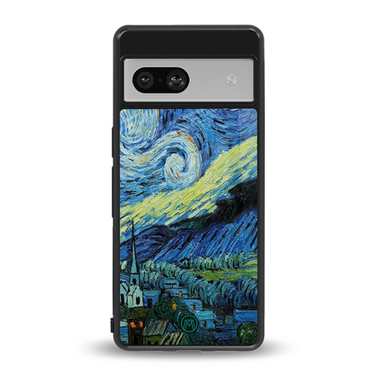 starry night back phone cover | glass case for Google Pixel 7A