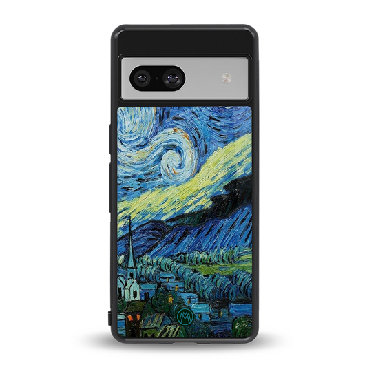 starry night back phone cover | glass case for Google Pixel 7A