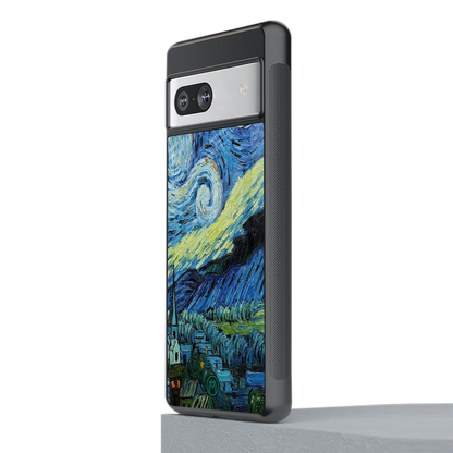 starry night back phone cover | glass case for Google Pixel 7A