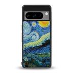 starry night back phone cover | glass case for google pixel 8 pro