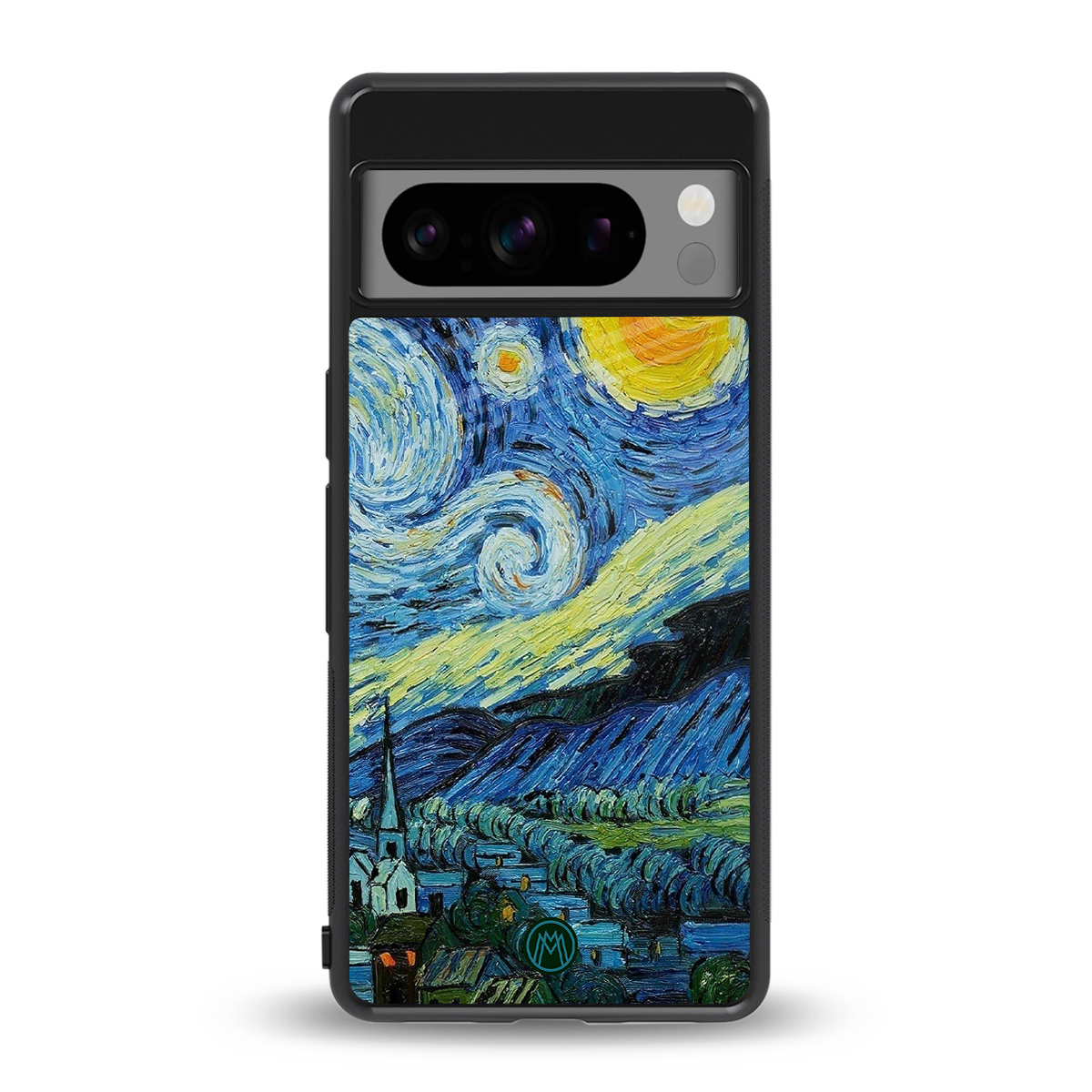 starry night back phone cover | glass case for google pixel 8 pro