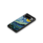 starry night back phone cover | glass case for google pixel 8 pro