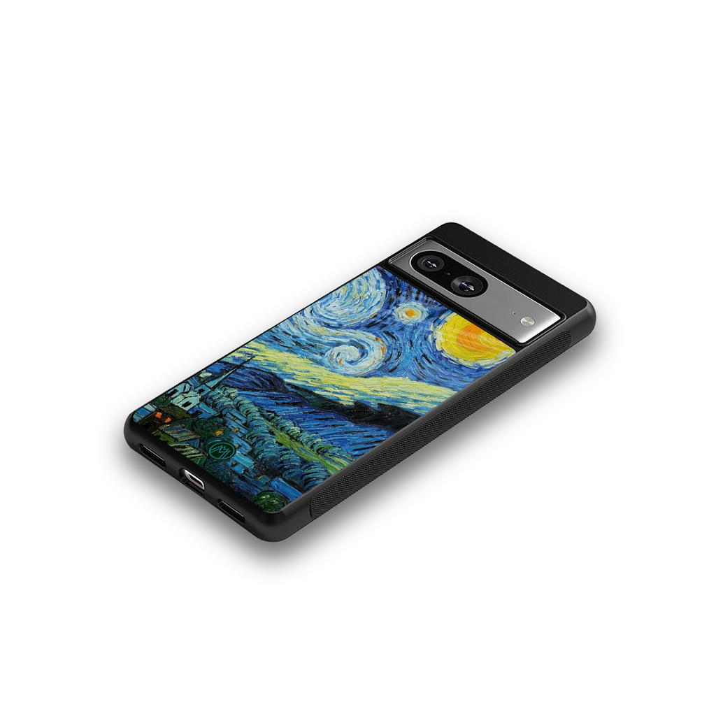 starry night back phone cover | glass case for Google Pixel 8