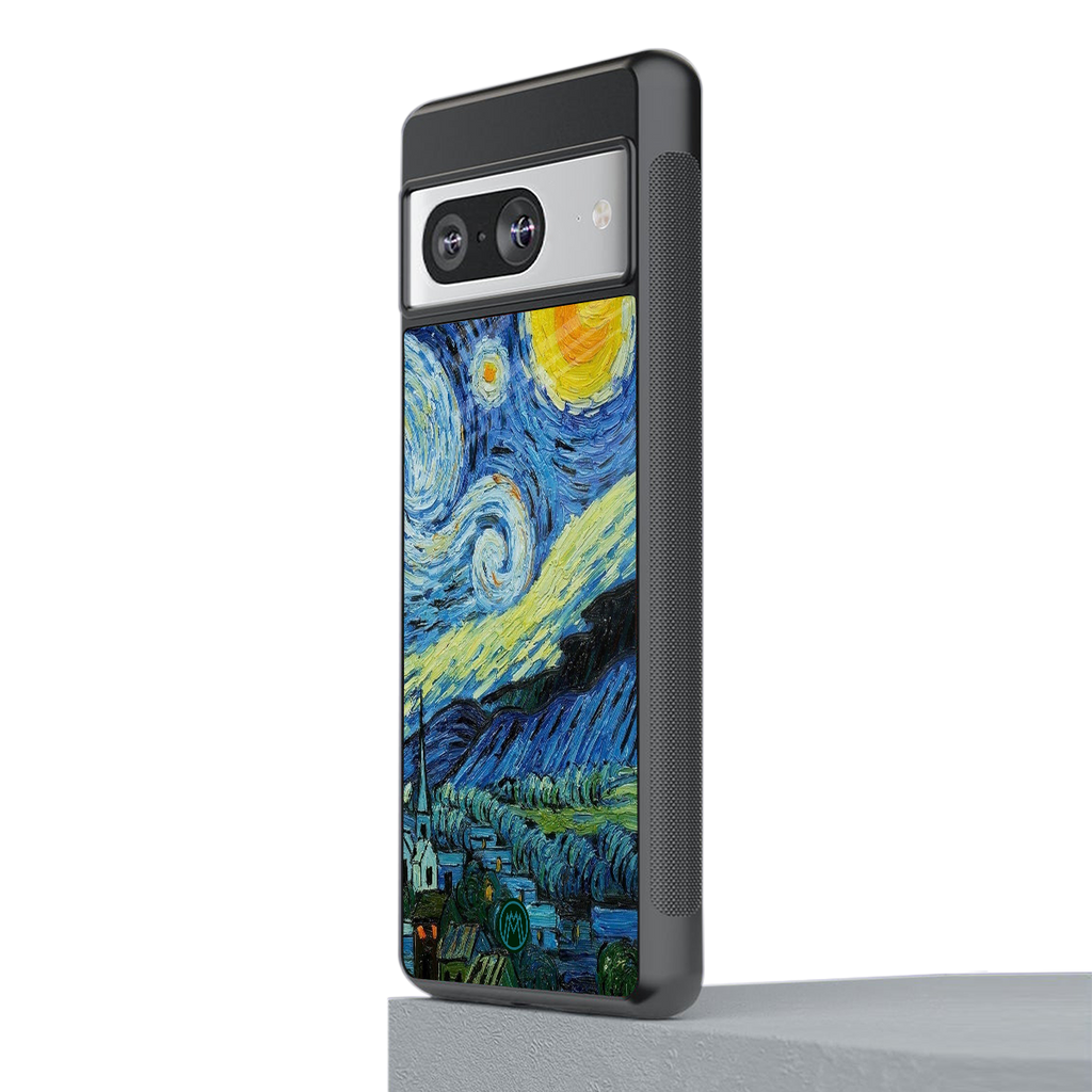 starry night back phone cover | glass case for Google Pixel 8