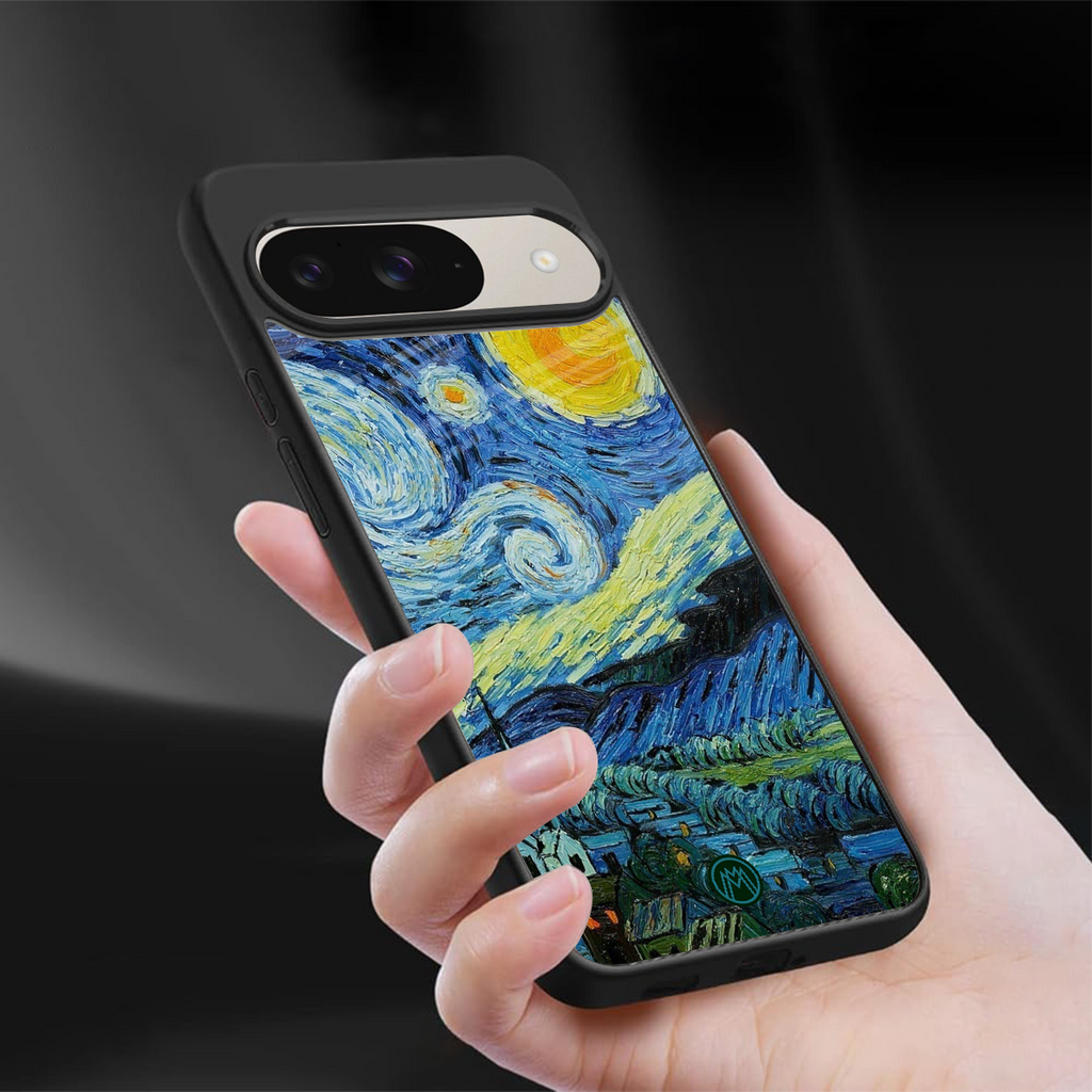 starry night back phone cover | glass case for google pixel 9