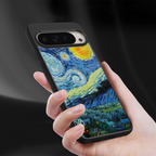 starry night back phone cover | glass case for google pixel 9 pro