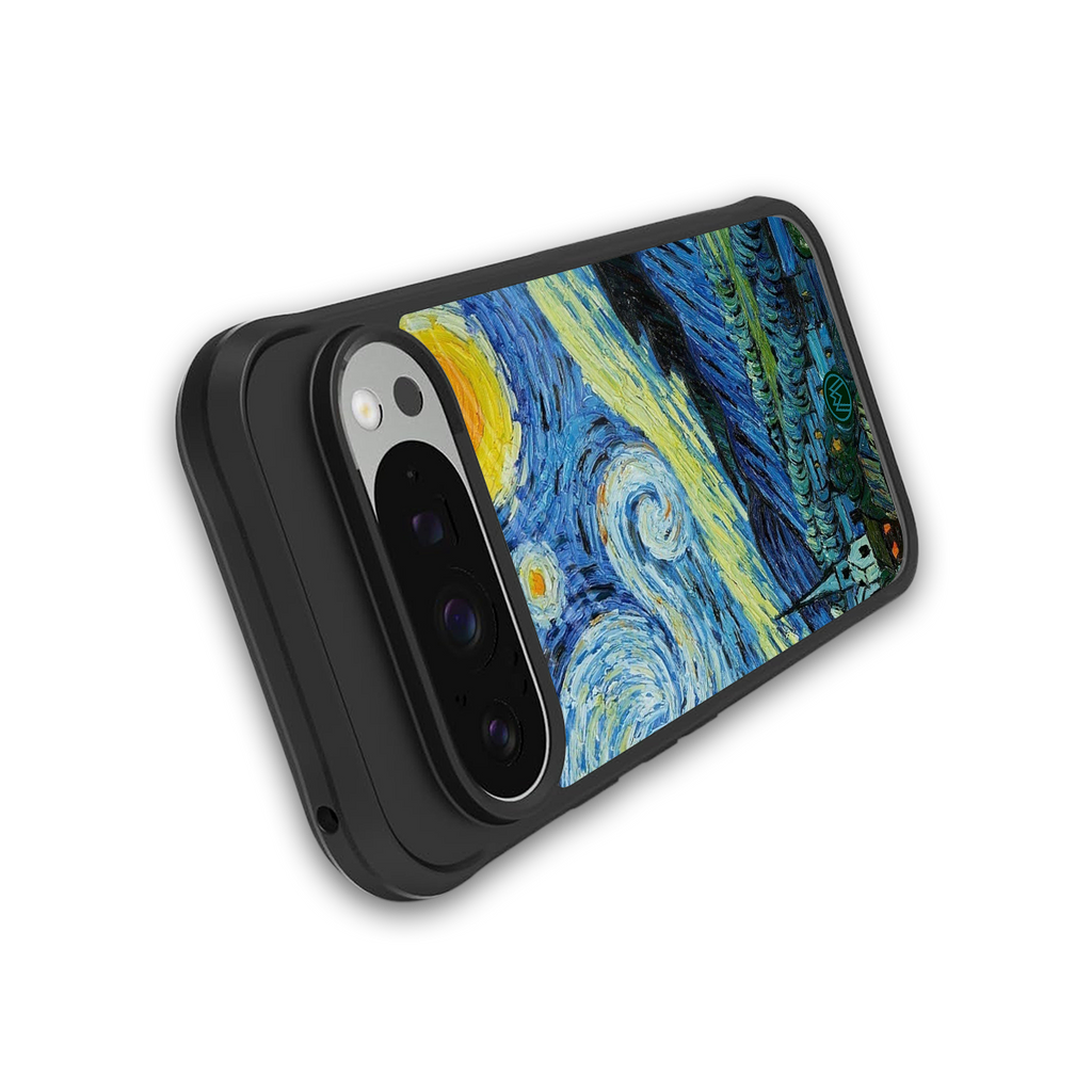 starry night back phone cover | glass case for google pixel 9 pro