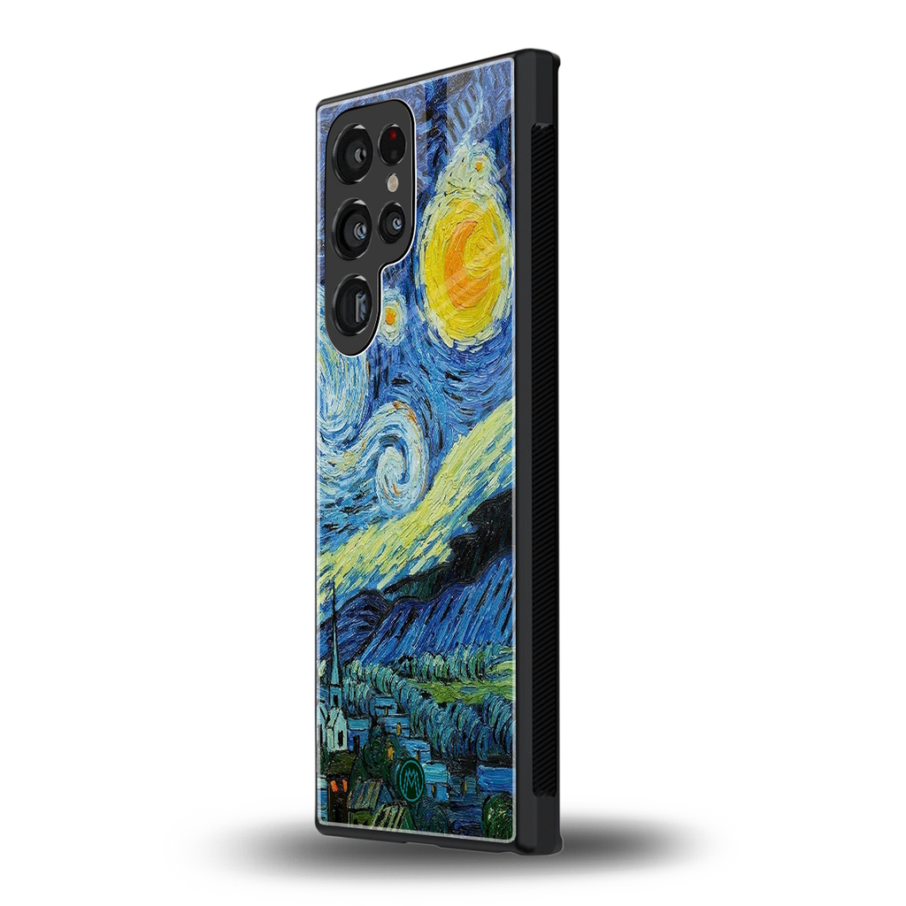 starry night back phone cover | glass case for samsung galaxy s23 ultra