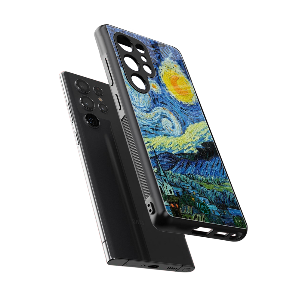 starry night back phone cover | glass case for samsung galaxy s25 ultra