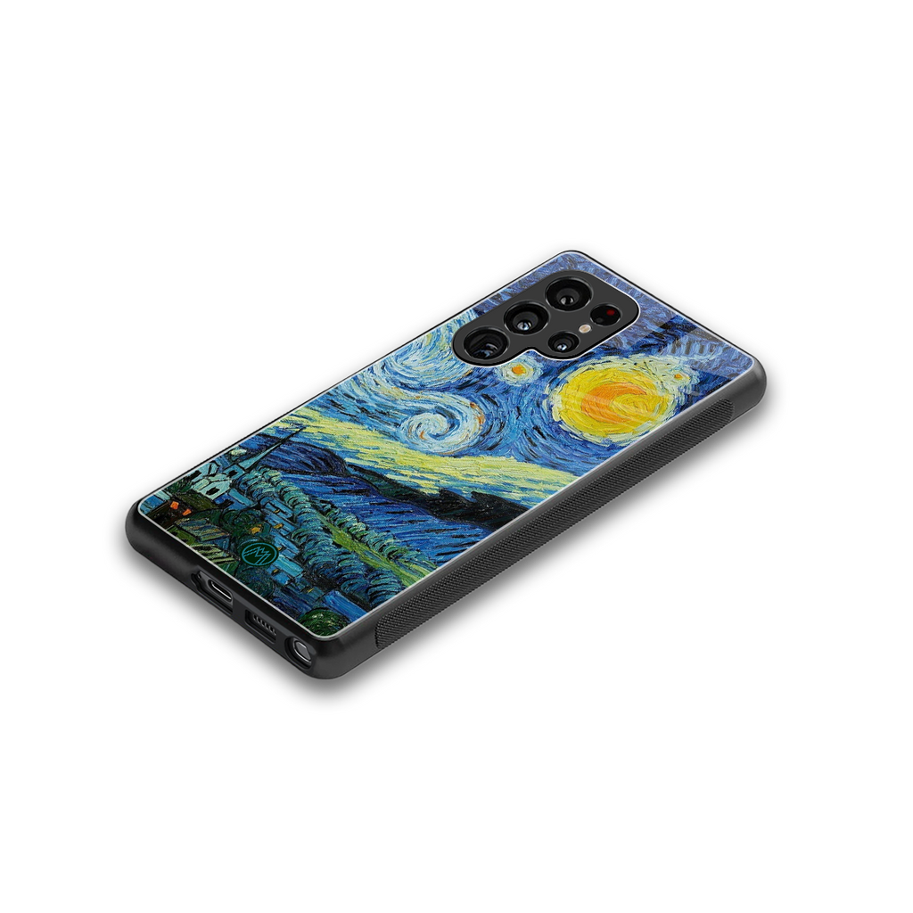starry night back phone cover | glass case for samsung galaxy s25 ultra