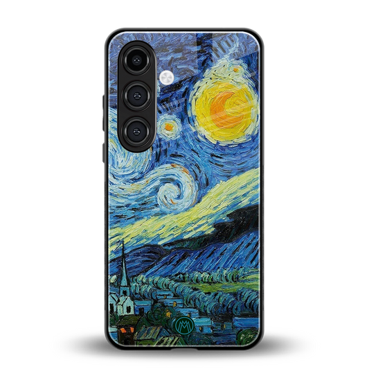 starry night back phone cover | glass case for samsung galaxy s24 fe