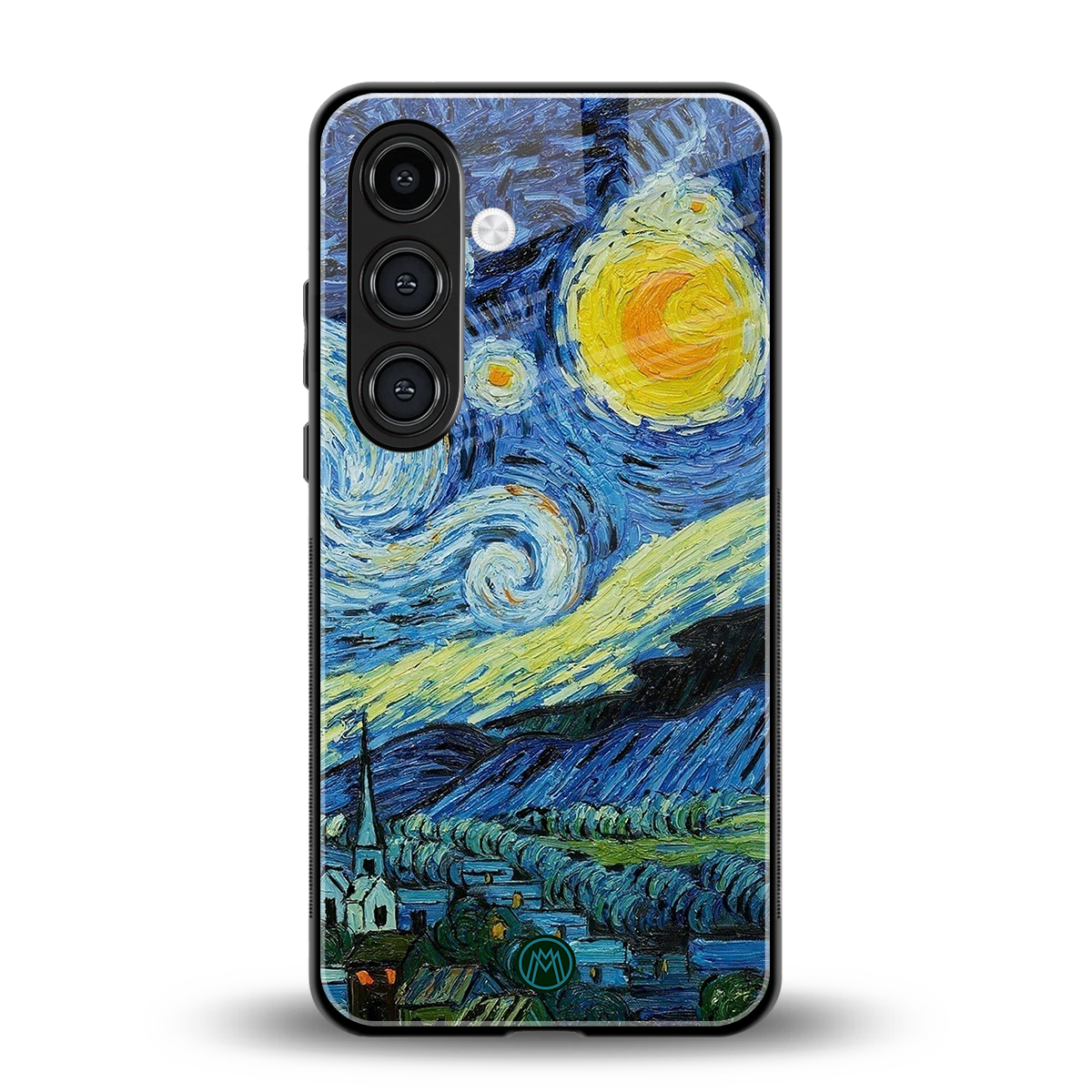 starry night back phone cover | glass case for samsung galaxy s25 plus