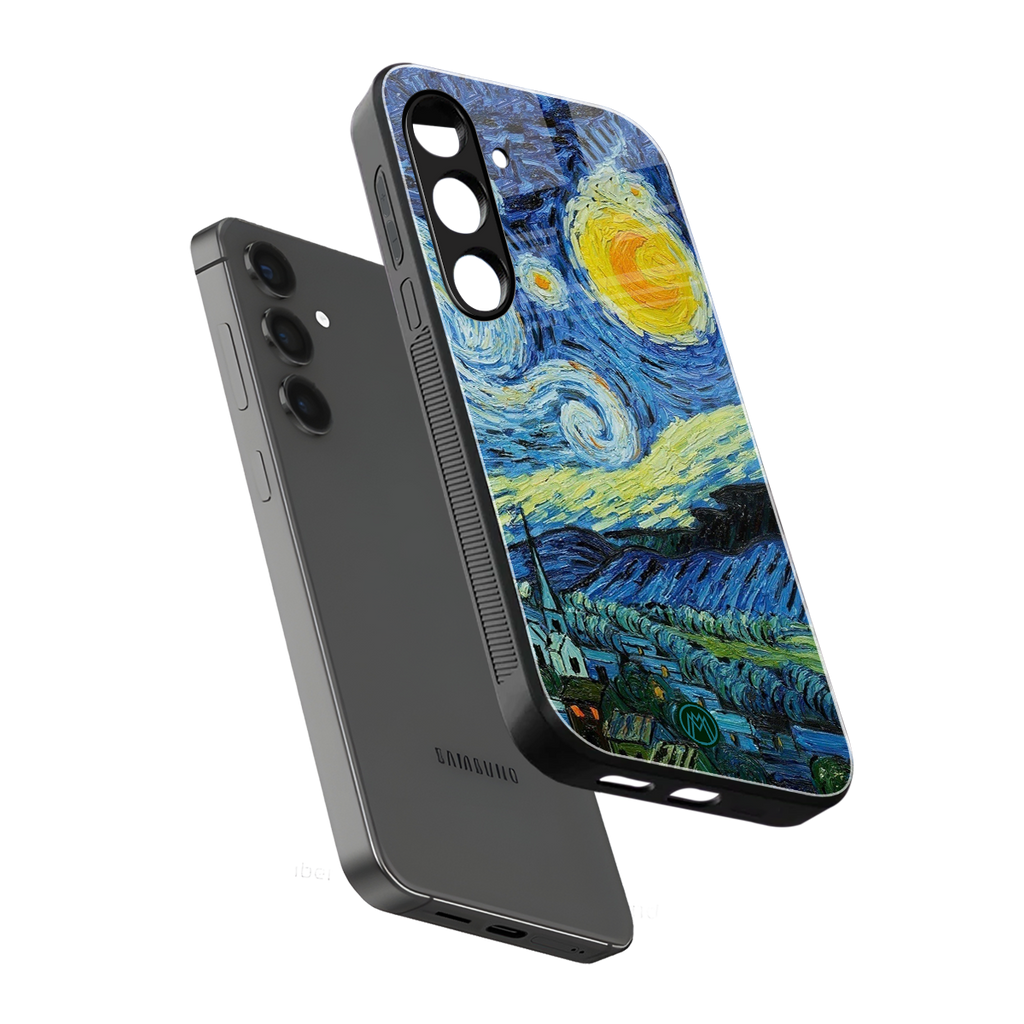 starry night back phone cover | glass case for samsung galaxy s24 plus