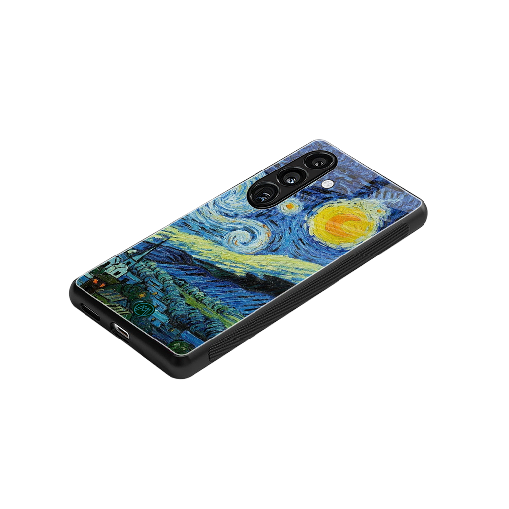 starry night back phone cover | glass case for samsung galaxy s24 plus