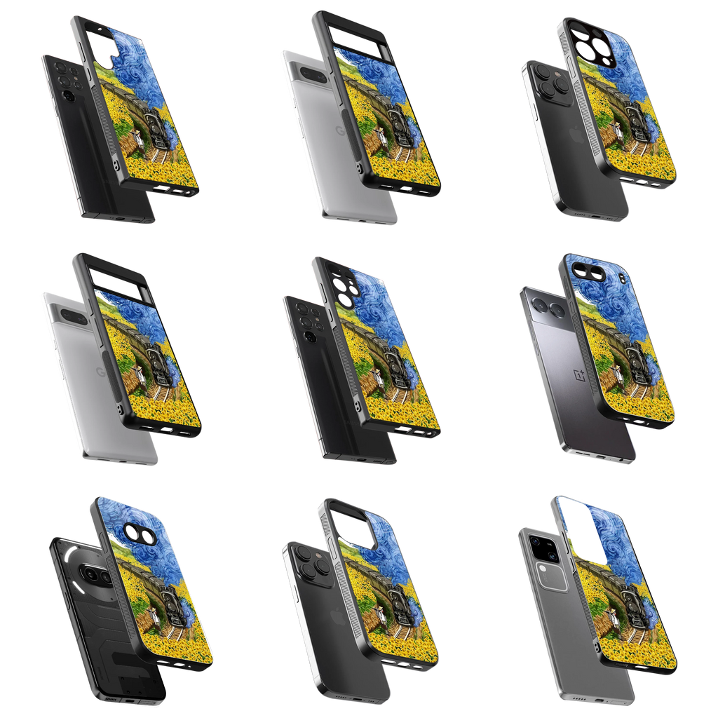 Durable Glass Back Mobile Case for iPhone, Samsung, OnePlus, Google Pixel, Redmi, Vivo, Oppo