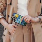 starry night back phone cover | glass case for iphone 14 pro