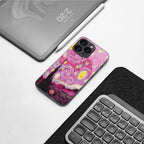 starry night pink back phone cover | glass case for google pixel 9 pro