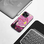 starry night pink back phone cover | glass case for samsung galaxy s25 ultra