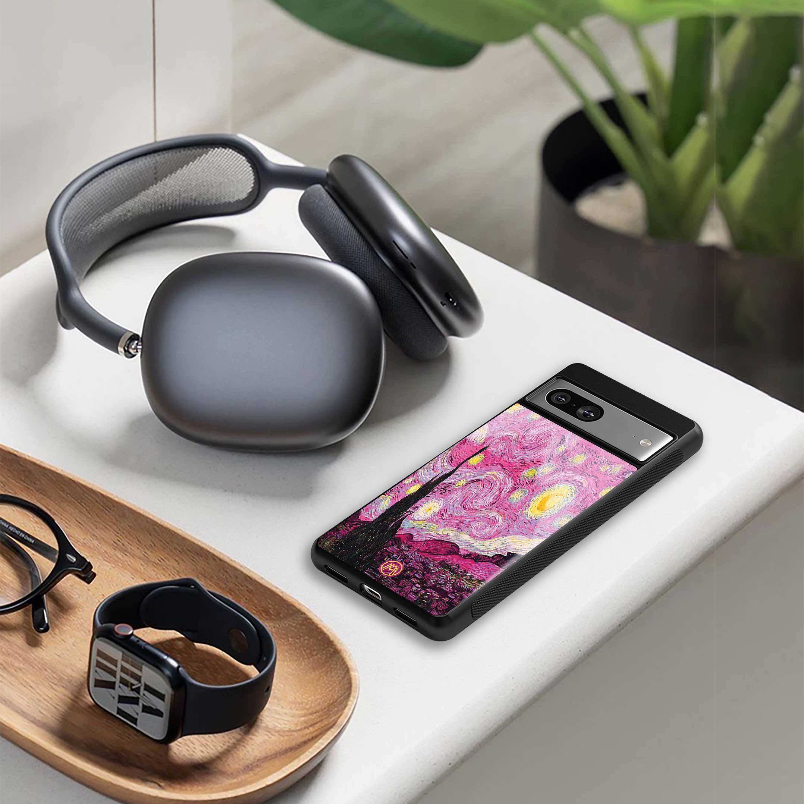 Starry Night Pink Phone Cover | Glass Case